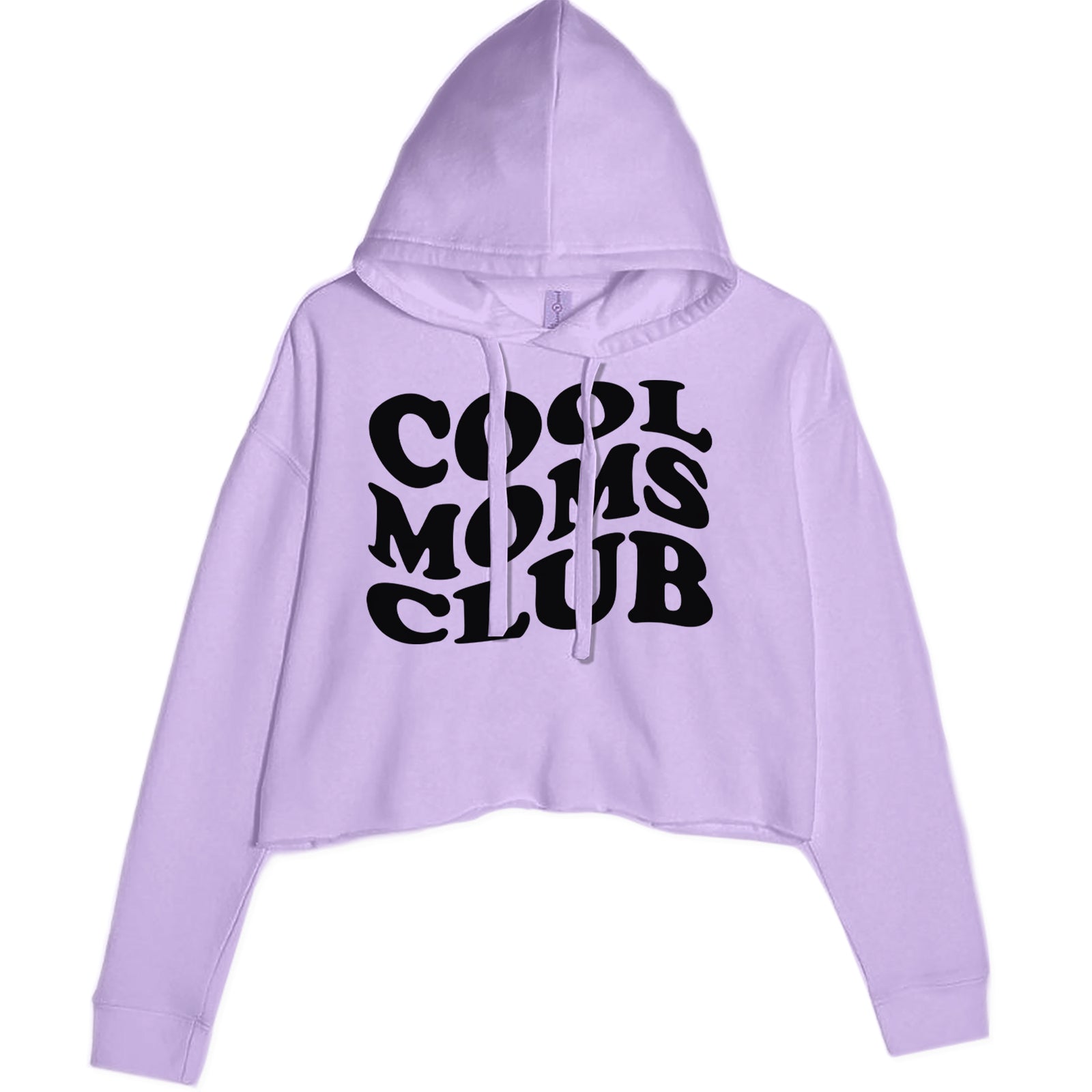 Cool Moms Club Mother Mama Cropped Hoodie Sweatshirt Lavender
