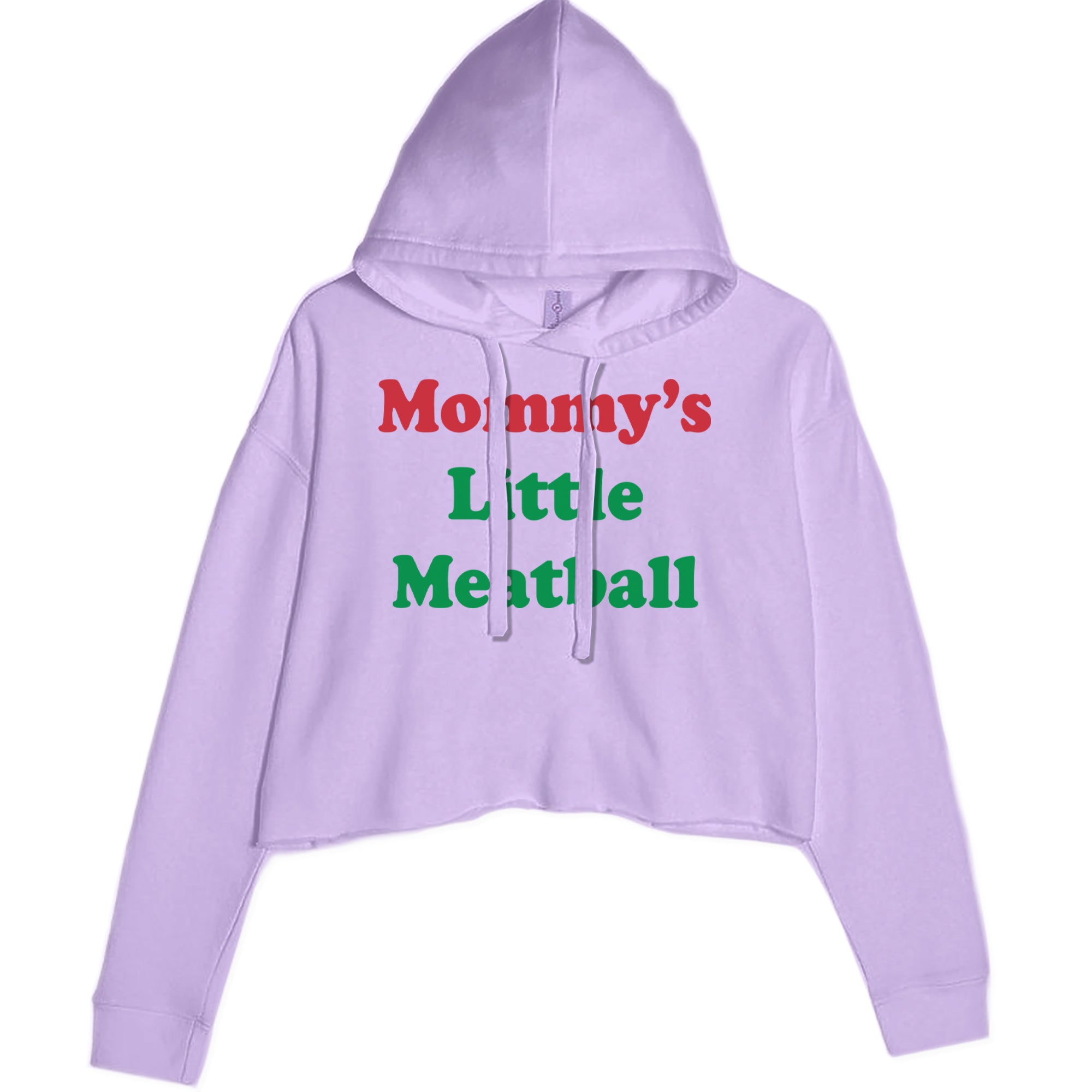 Mommy's Little Meatball Love Island Cropped Hoodie Sweatshirt Lavender