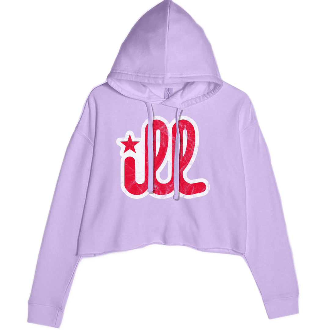 ILL Vintage It's A Philly Thing Cropped Hoodie Sweatshirt Lavender