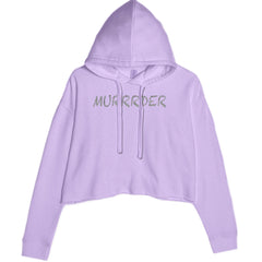 Murrrder Glitter Traitor Cropped Hoodie Sweatshirt Lavender