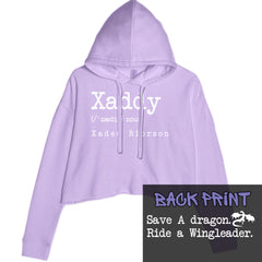 Xaddy Save A Dragon Ride A Wingleader Cropped Hoodie Sweatshirt Lavender