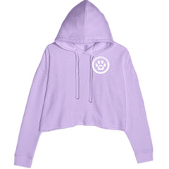 TLC To Love a Canine Dog Rescue White Cropped Hoodie Sweatshirt Lavender
