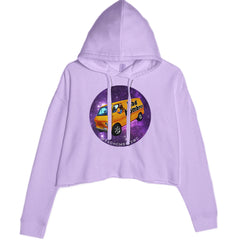 Bad Hombres Space West Chester Band Cropped Hoodie Sweatshirt Lavender
