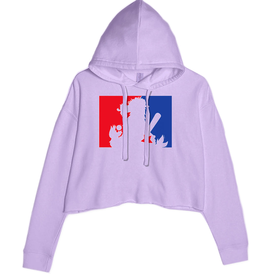 Philly Baseball Phan graphic on Women's Cropped Fleece Hoodie in Lavender