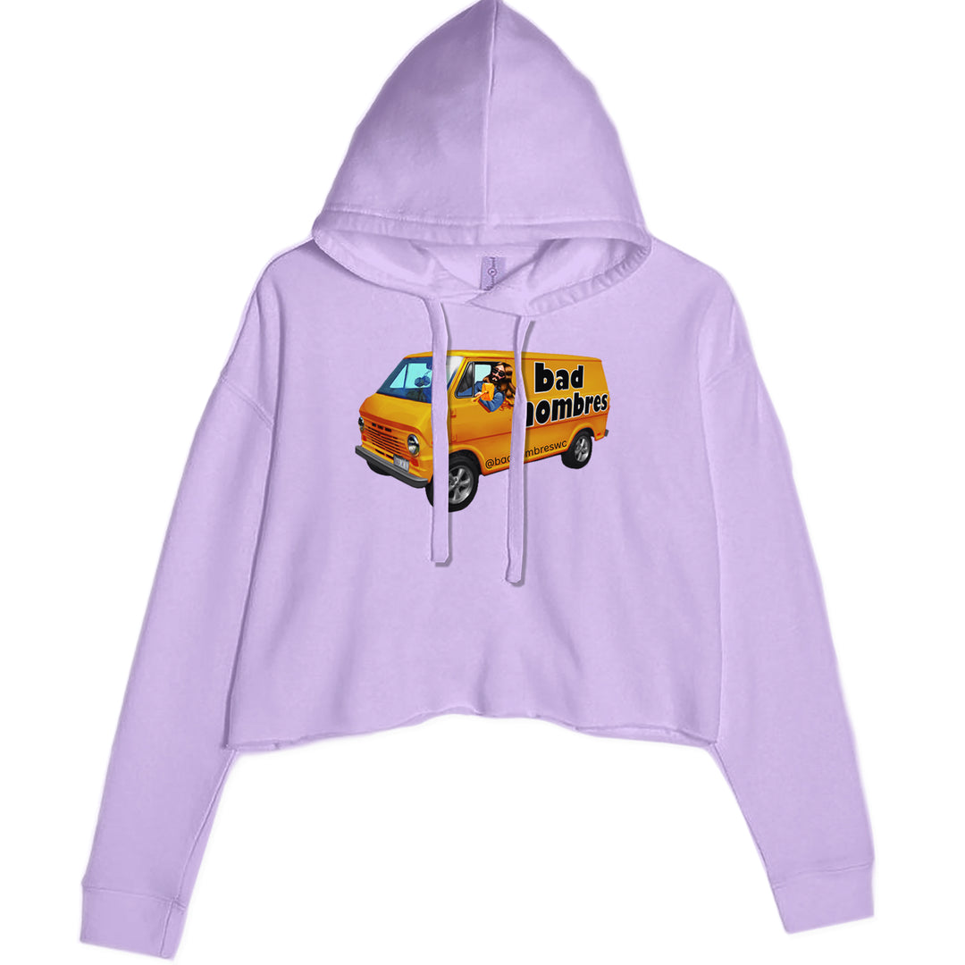 Bad Hombres Van West Chester Band Cropped Hoodie Sweatshirt Lavender
