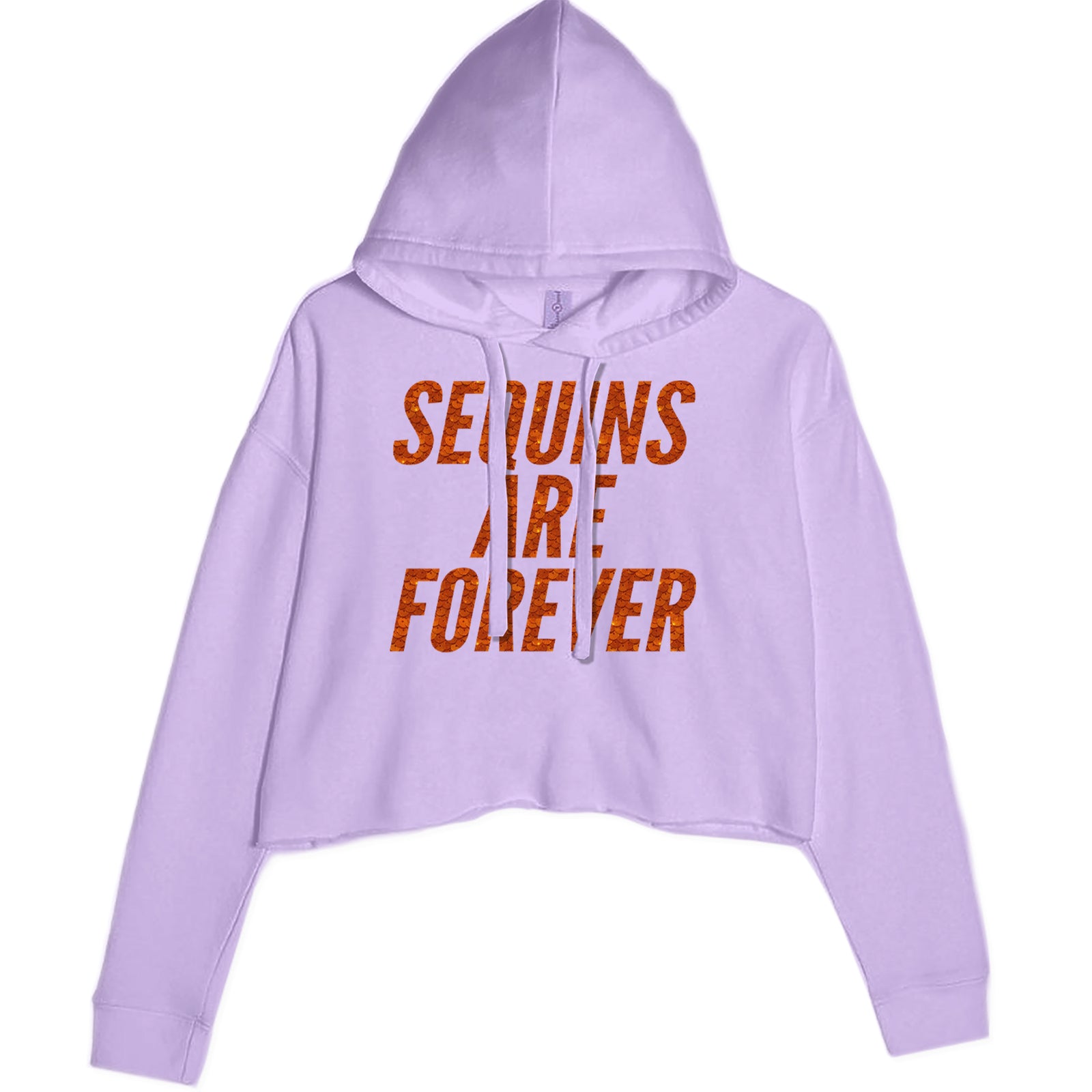 Sequins Are Forever Retro Glam Cropped Hoodie Sweatshirt Lavender