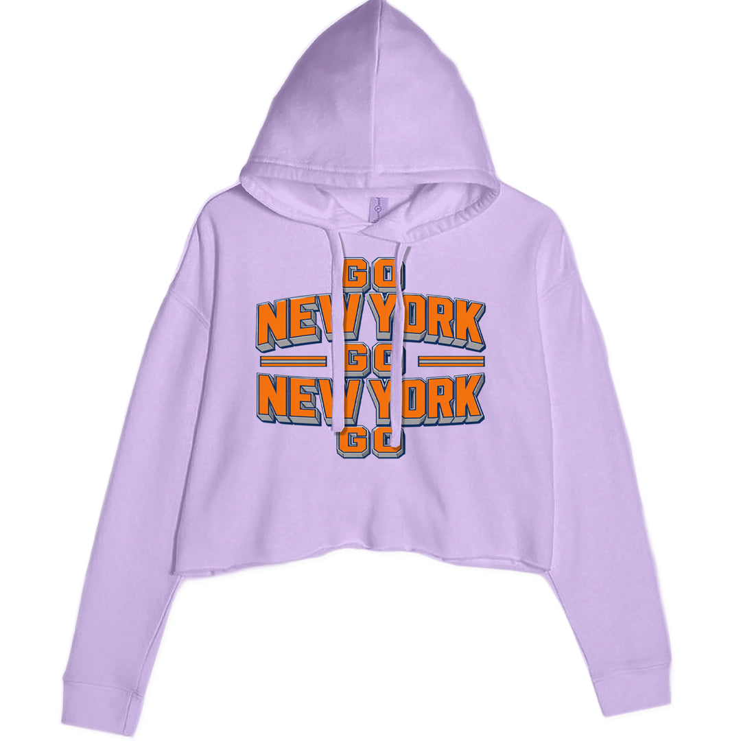 Go New York Go Basketball Cropped Hoodie Sweatshirt Lavender