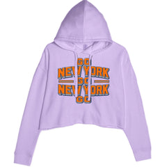 Go New York Go Basketball Cropped Hoodie Sweatshirt Lavender