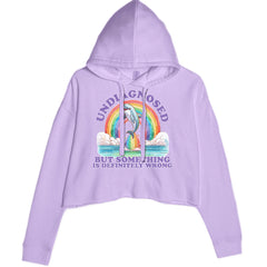 Undiagnosed But Something Is Definitely Wrong Cropped Hoodie Sweatshirt Lavender