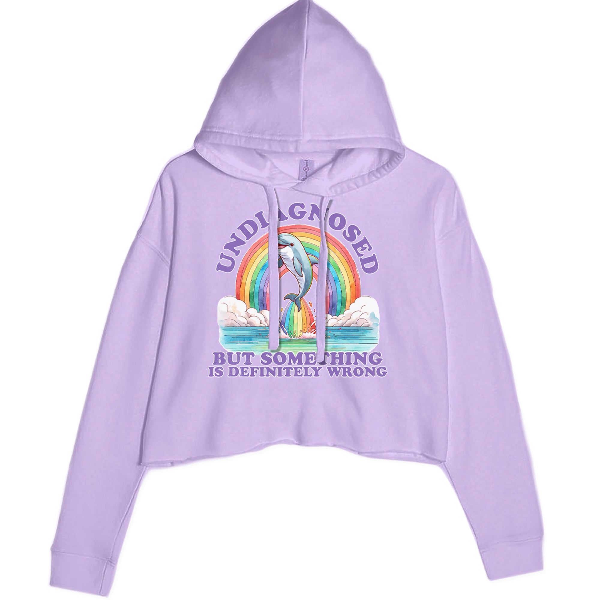 Undiagnosed But Something Is Definitely Wrong Cropped Hoodie Sweatshirt Lavender