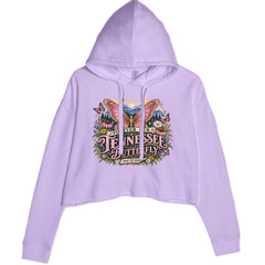 Forever Our Tennessee Butterfly Dolly Cropped Hoodie Sweatshirt Lavender