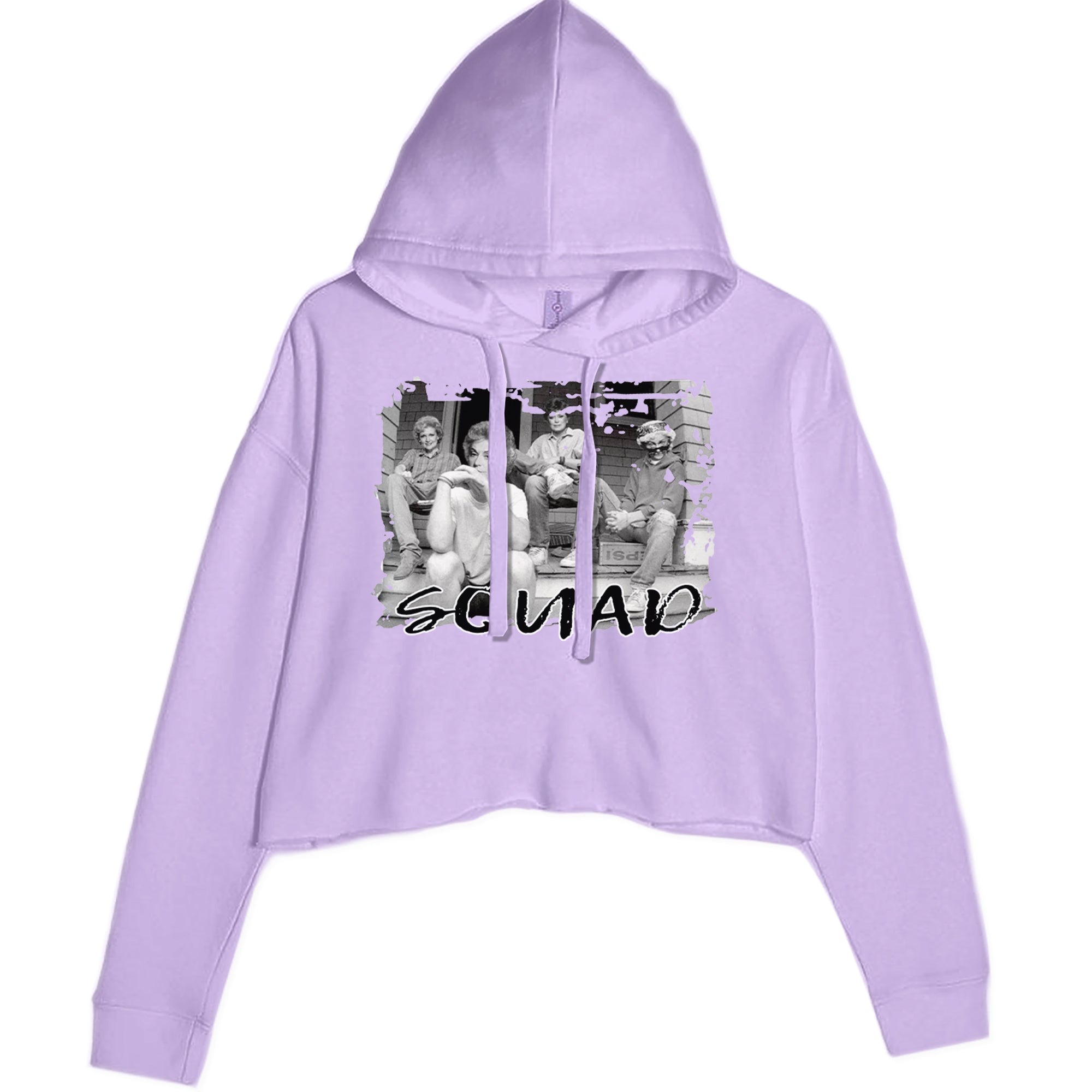 Squad Golden Girls Cropped Hoodie Sweatshirt Lavender