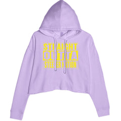 Straight Outta Steeler Nation Football  Cropped Hoodie Sweatshirt Lavender