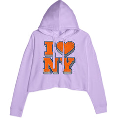 New York City Pride Heart Cropped Hoodie Sweatshirt Lavender