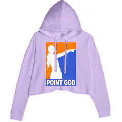 Point God Cunningham Basketball Pointing Meme  Cropped Hoodie Sweatshirt Lavender