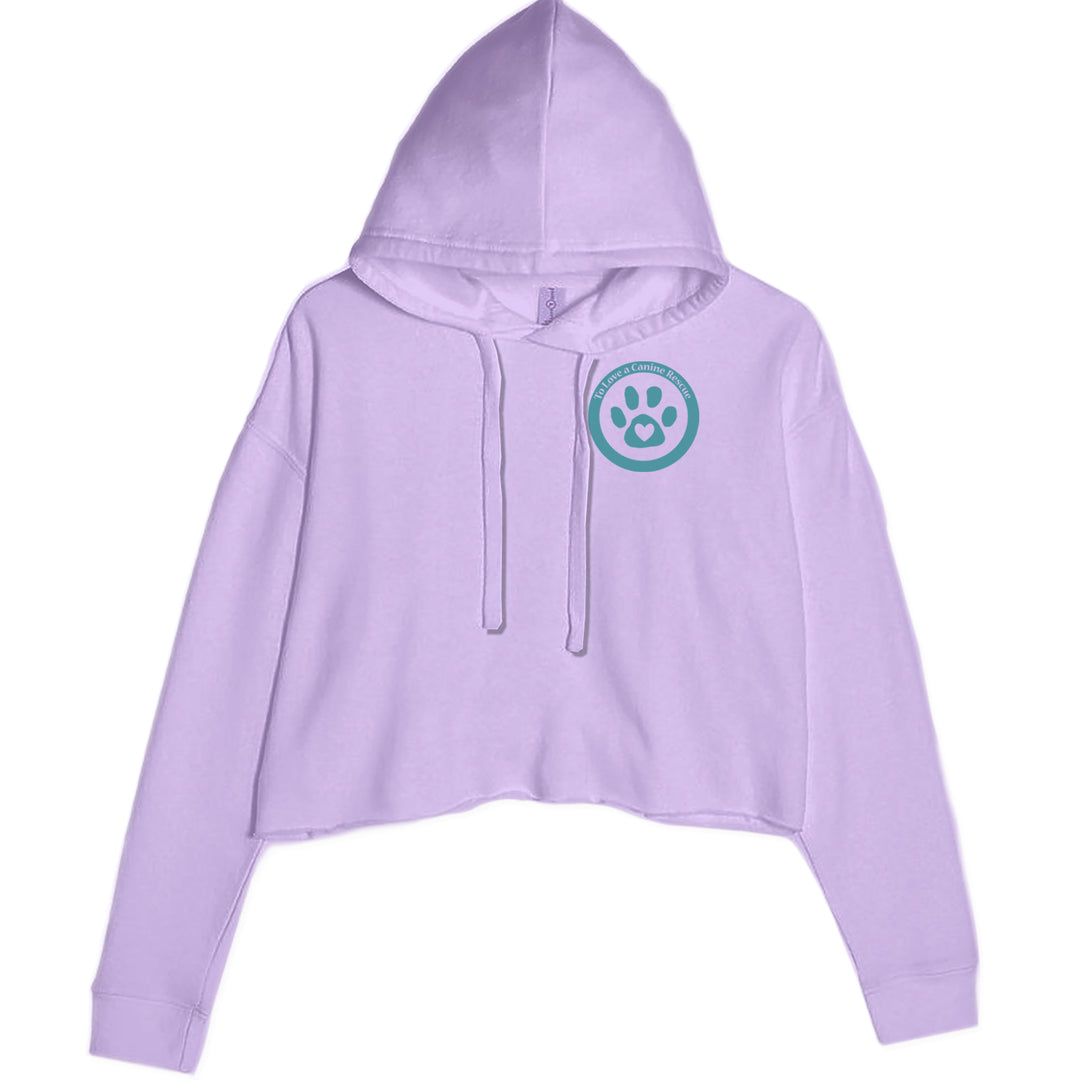 TLC To Love a Canine Dog Rescue Teal Cropped Hoodie Sweatshirt Lavender