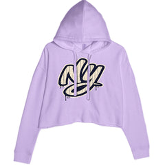 NYC New York City Grunge Street Cropped Hoodie Sweatshirt Lavender