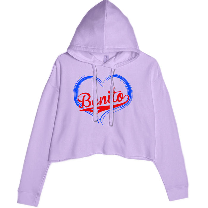 Benito Heart Puerto Rico Cropped Hoodie Sweatshirt