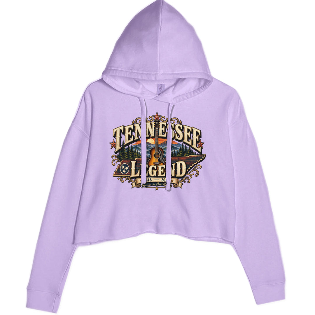 Tennessee Legend Country Music Dolly Cropped Hoodie Sweatshirt Lavender