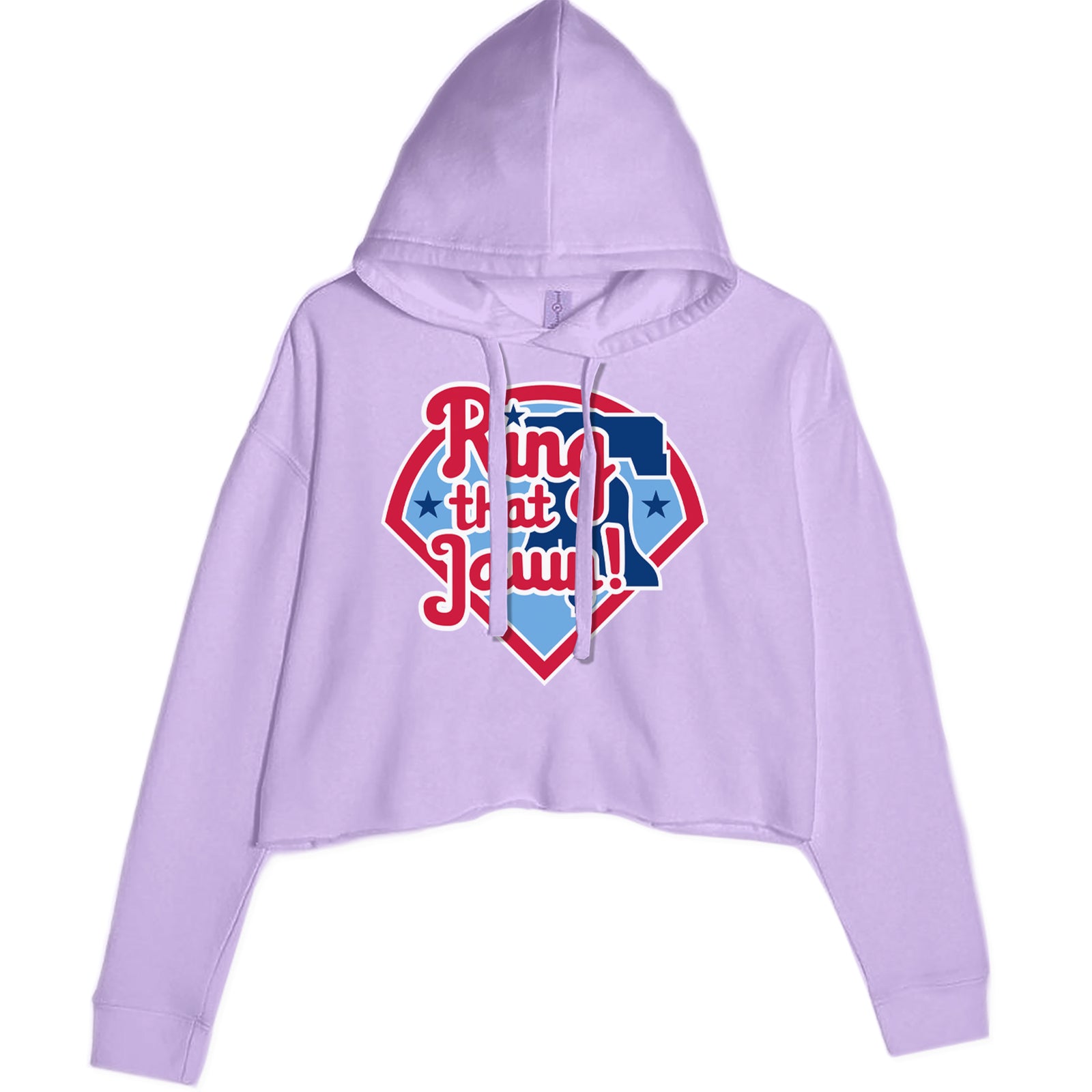 Ring That Jawn Philly Baseball Cropped Hoodie Sweatshirt Lavender