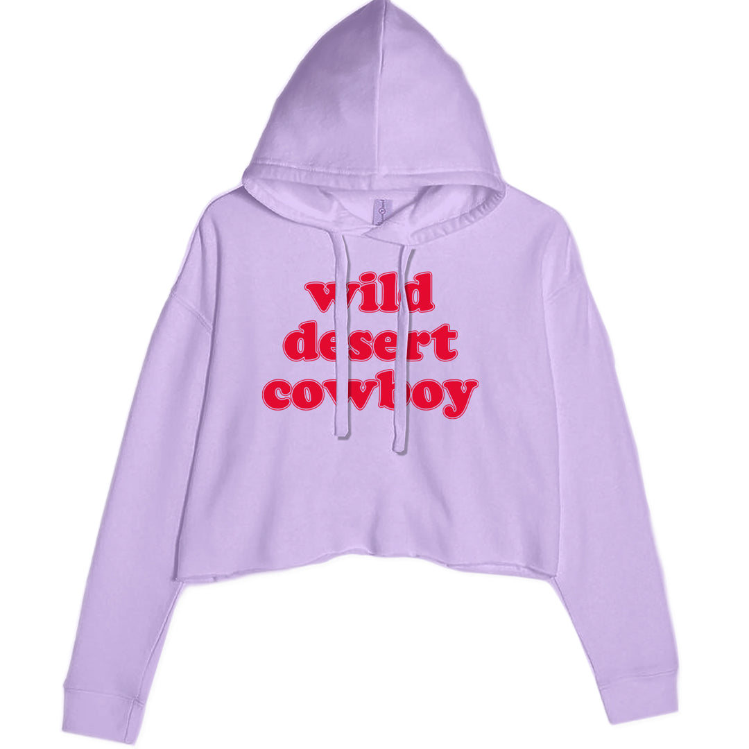 Wild Desert Cowboy Country Cropped Hoodie Sweatshirt Lavender