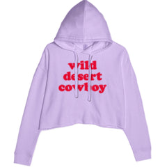 Wild Desert Cowboy Country Cropped Hoodie Sweatshirt Lavender