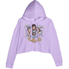 Golden Chain Thug Life Girls Cropped Hoodie Sweatshirt Lavender