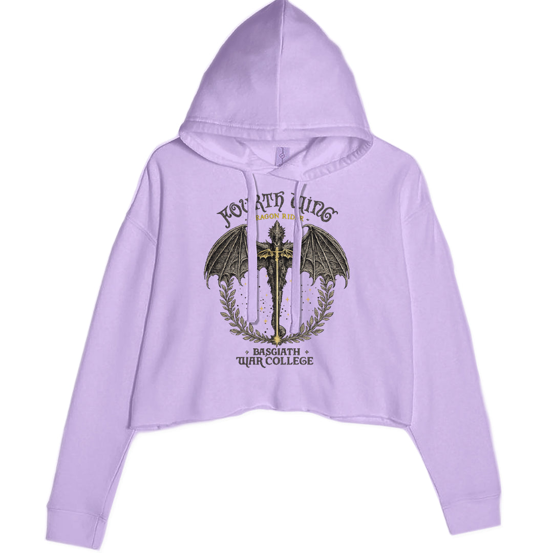 Fourth Wing Dragon Rider Vintage Basgiath War College Cropped Hoodie Sweatshirt Lavender