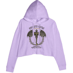 Fourth Wing Dragon Rider Vintage Basgiath War College Cropped Hoodie Sweatshirt Lavender