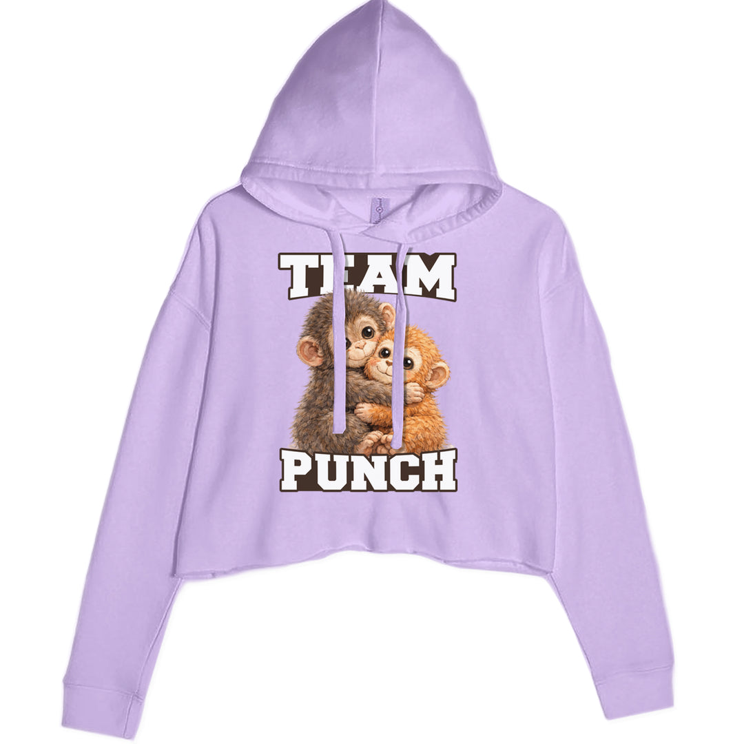 Team Punch Panchi-kun Monkey Cropped Hoodie Sweatshirt Lavender