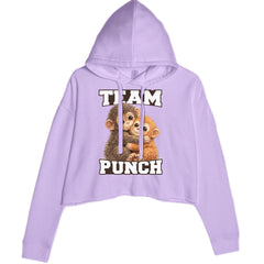 Team Punch Panchi-kun Monkey Cropped Hoodie Sweatshirt Lavender