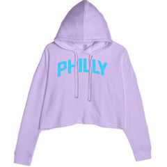 Philly Philadelphia Pride Cropped Hoodie Sweatshirt Lavender