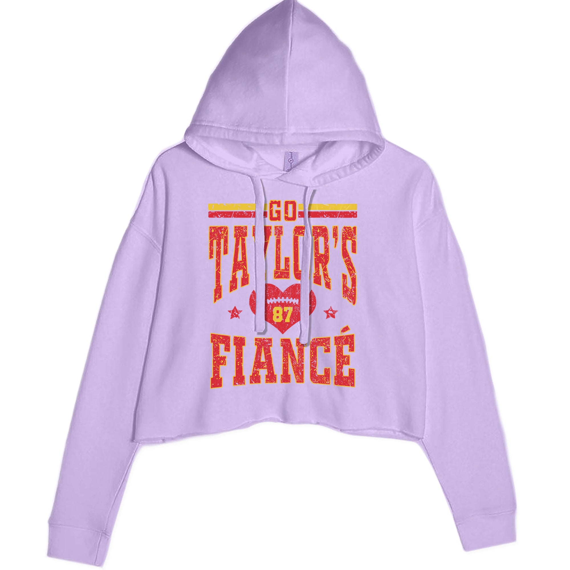 Go Taylor's Fiancé Engagement Game Day Cropped Hoodie Sweatshirt Lavender