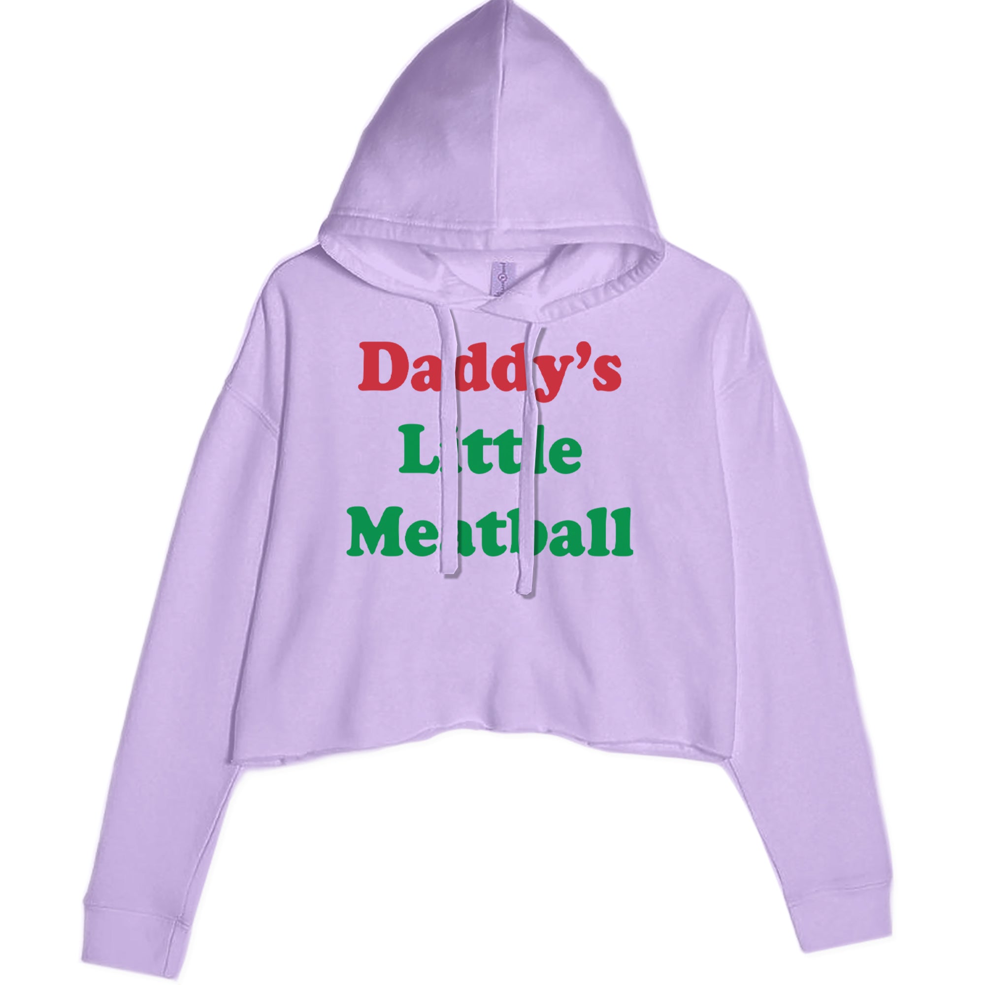 Daddy's Little Meatball Love Island Cropped Hoodie Sweatshirt Lavender