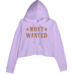Most Wanted Cowboy Cropped Hoodie Sweatshirt Lavender