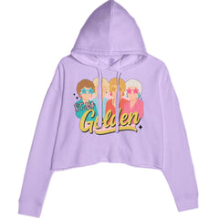 Stay Golden Girls Retro Cropped Hoodie Sweatshirt Lavender