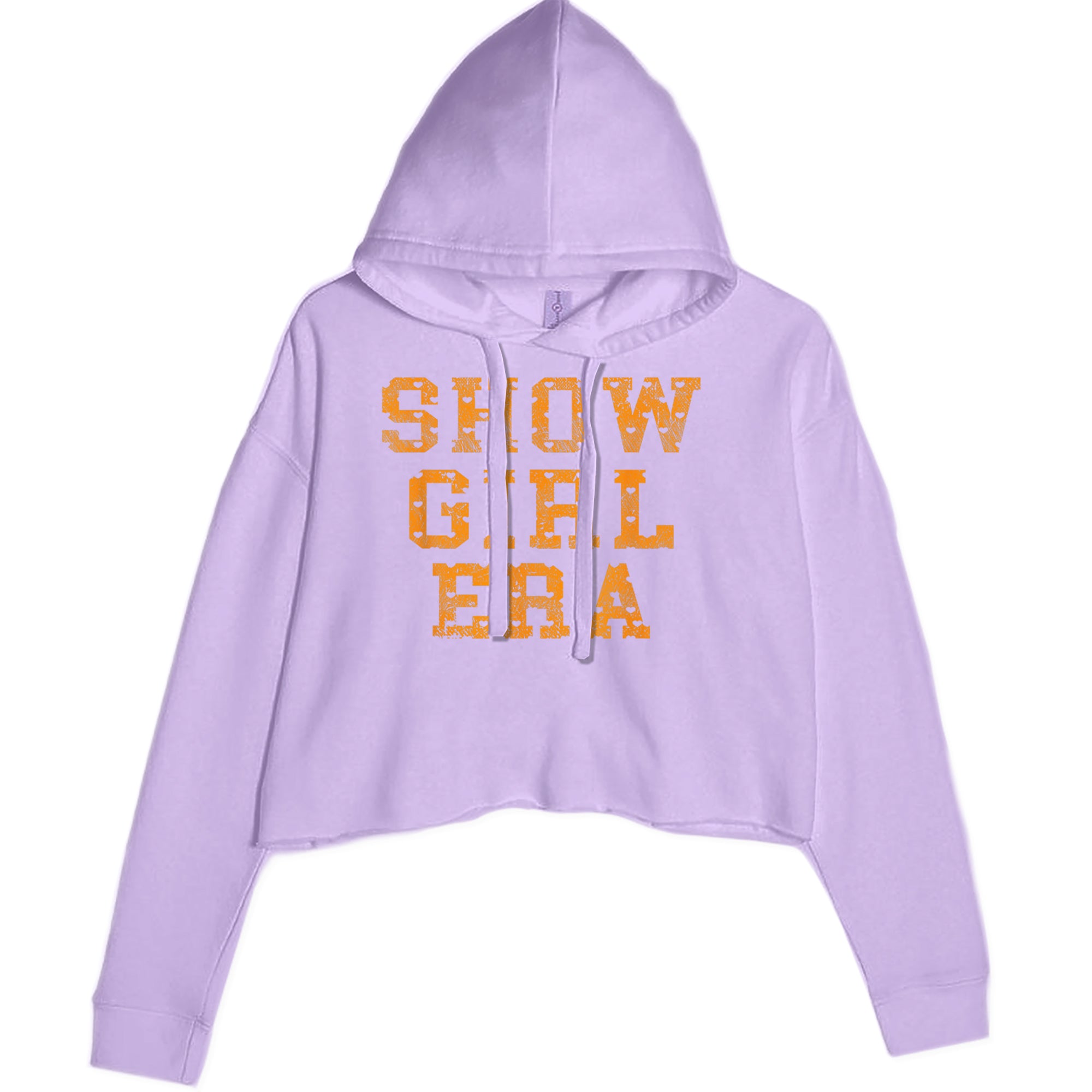 Vintage Showgirl Era Heart Cropped Hoodie Sweatshirt Lavender