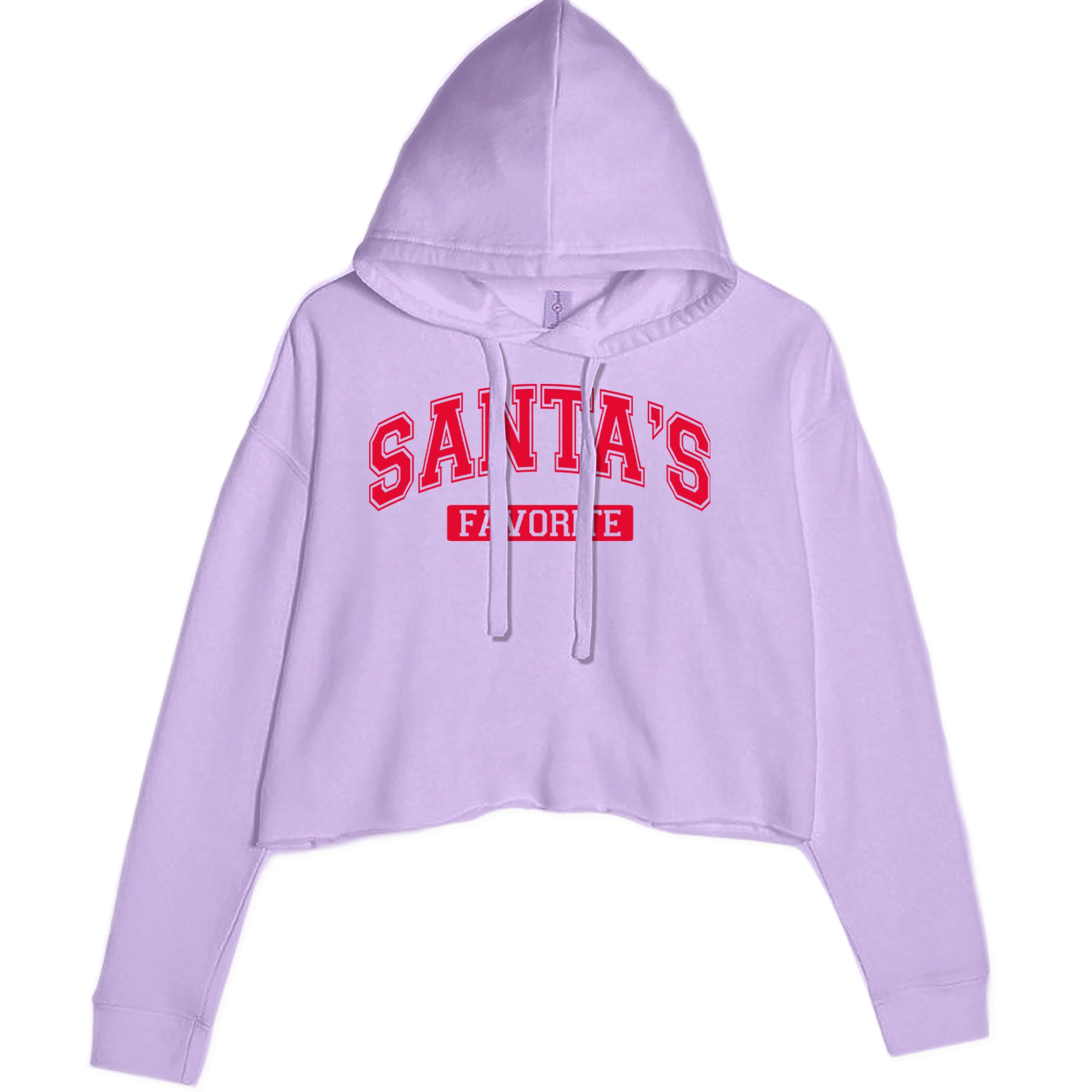 Santa's Favorite Cropped Hoodie Sweatshirt Lavender