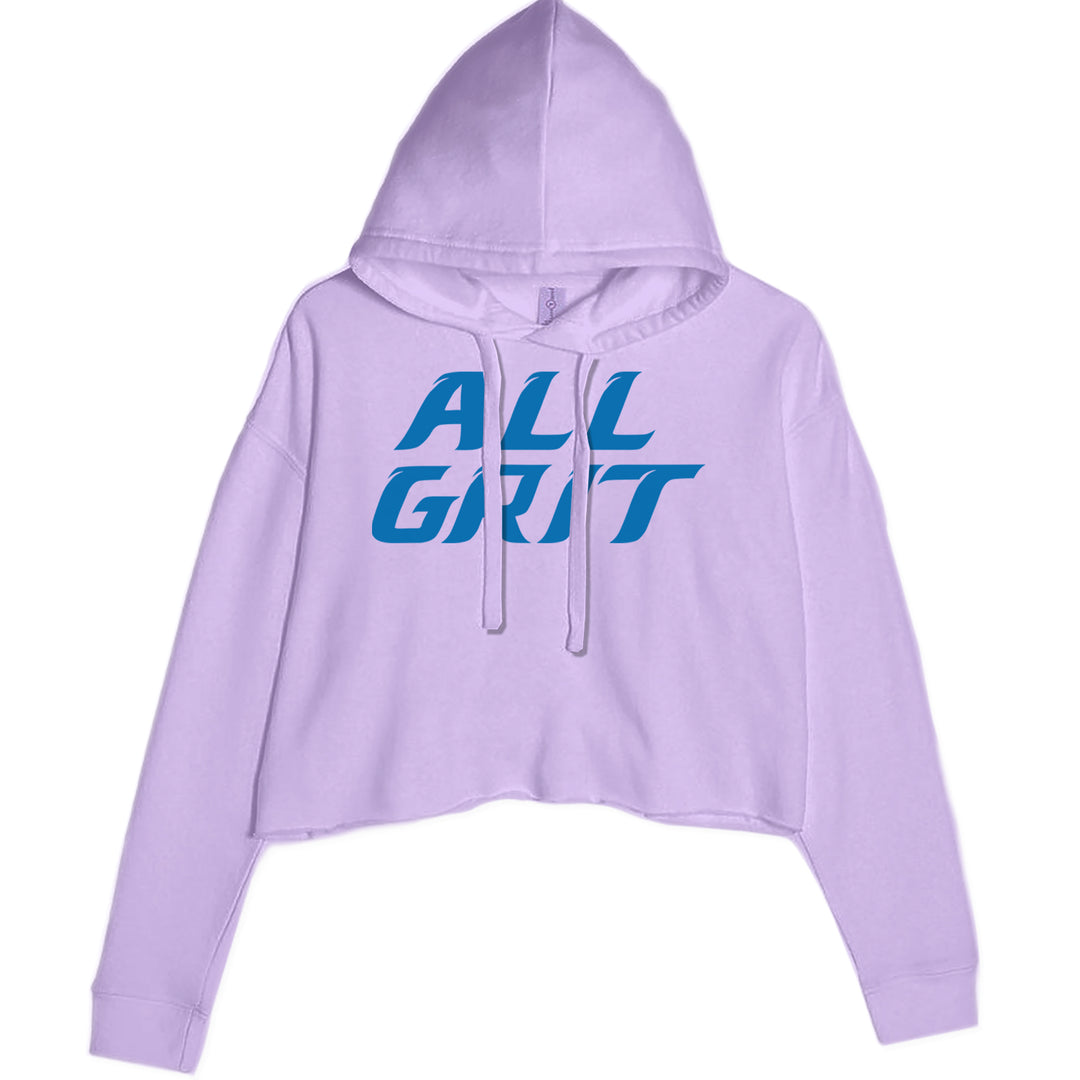 All Grit Detroit Football Cropped Hoodie Sweatshirt Lavender