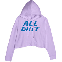 All Grit Detroit Football Cropped Hoodie Sweatshirt Lavender