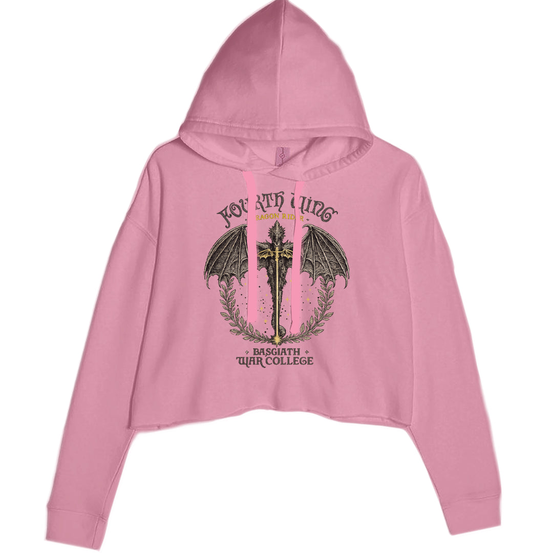 Fourth Wing Dragon Rider Vintage Basgiath War College Cropped Hoodie Sweatshirt Mauve
