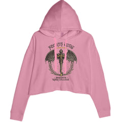 Fourth Wing Dragon Rider Vintage Basgiath War College Cropped Hoodie Sweatshirt Mauve
