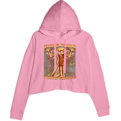 Tung Tung Tung Sahur Enforcer Cropped Hoodie Sweatshirt Mauve