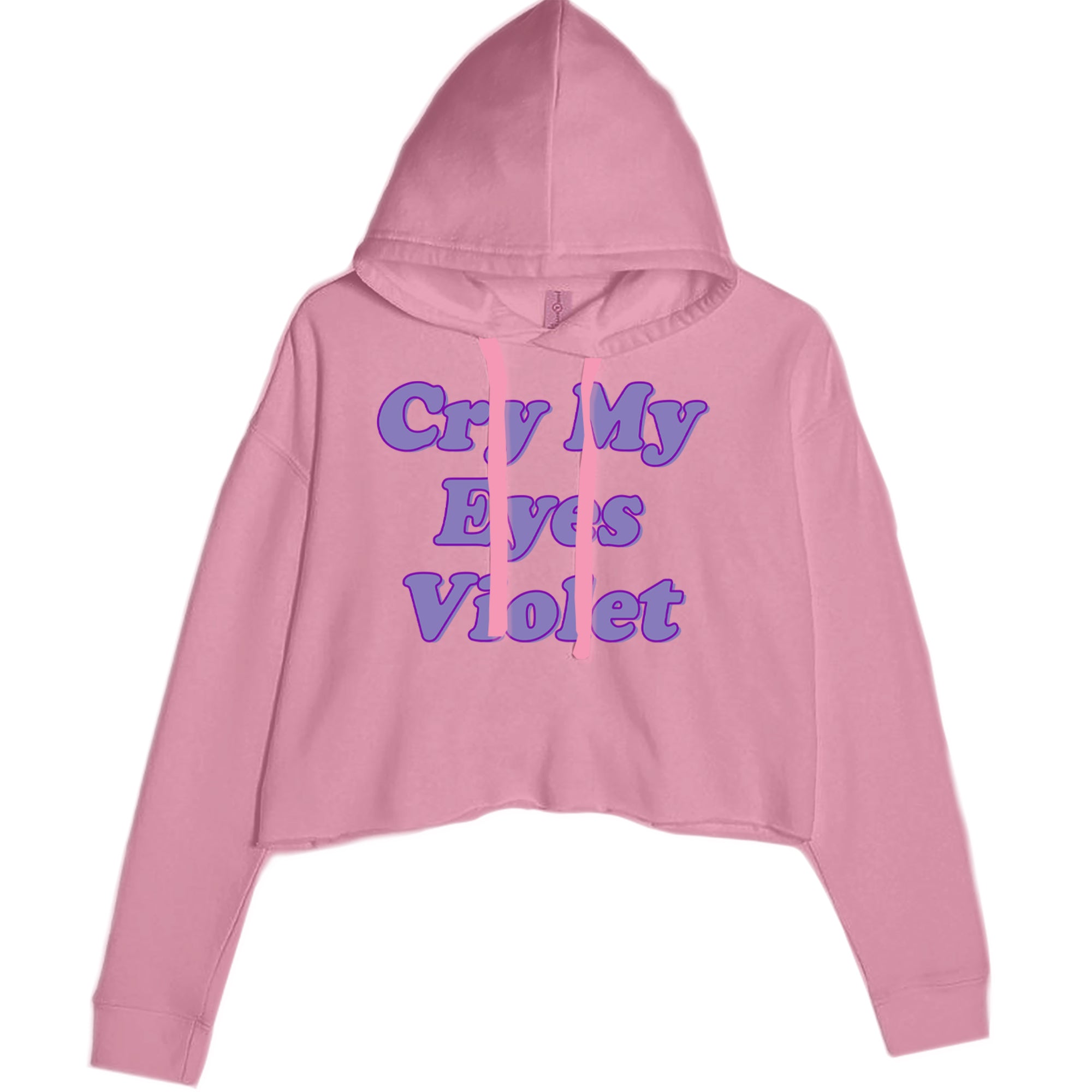 Cry My Eyes Violet Drama Queen Cropped Hoodie Sweatshirt Mauve