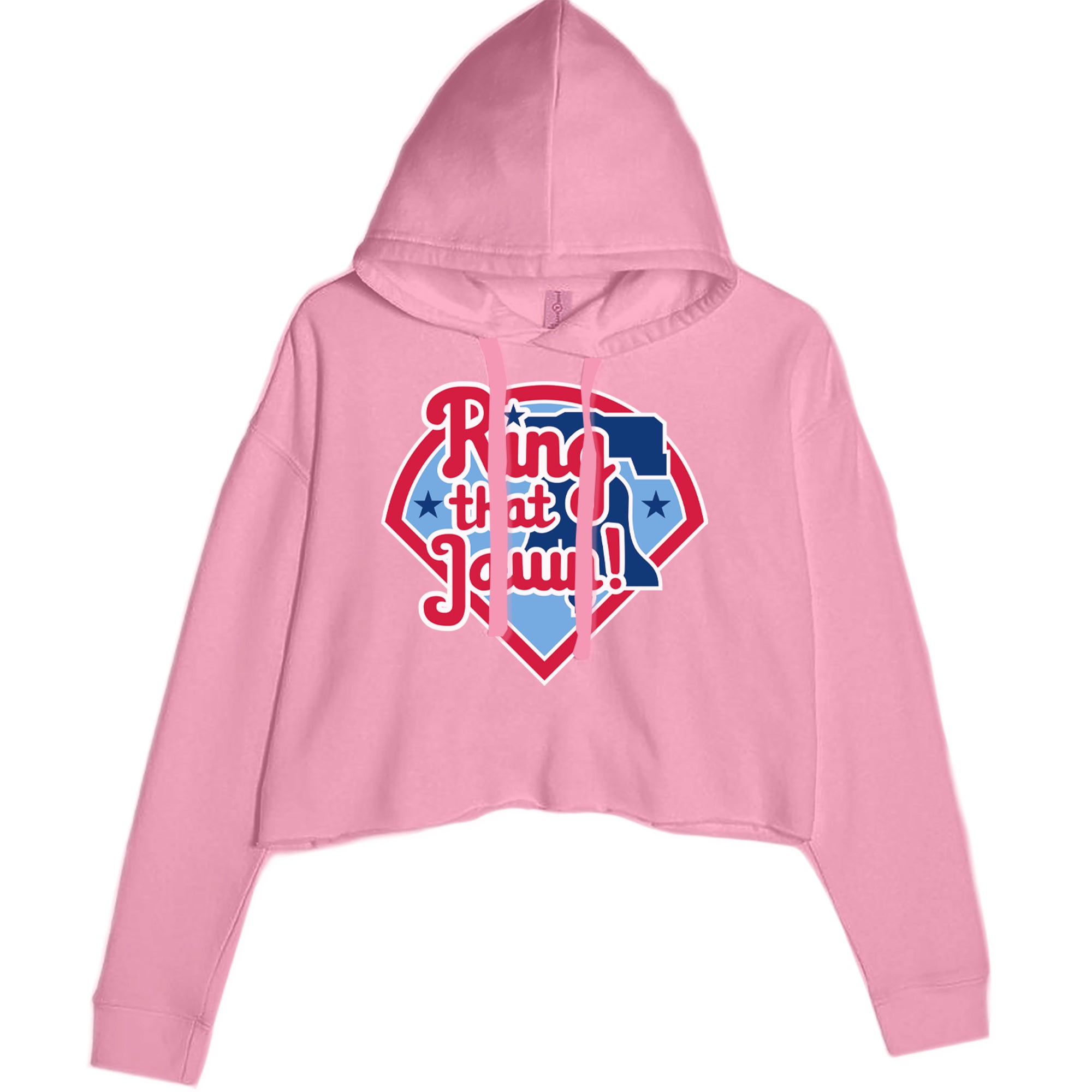 Ring That Jawn Philly Baseball Cropped Hoodie Sweatshirt Mauve