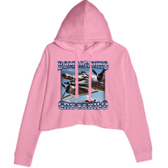 Bombardino Crocodilo Brainrot Cropped Hoodie Sweatshirt Mauve