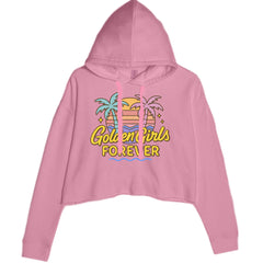 Golden Girls Forever Retro Sunset Cropped Hoodie Sweatshirt Mauve