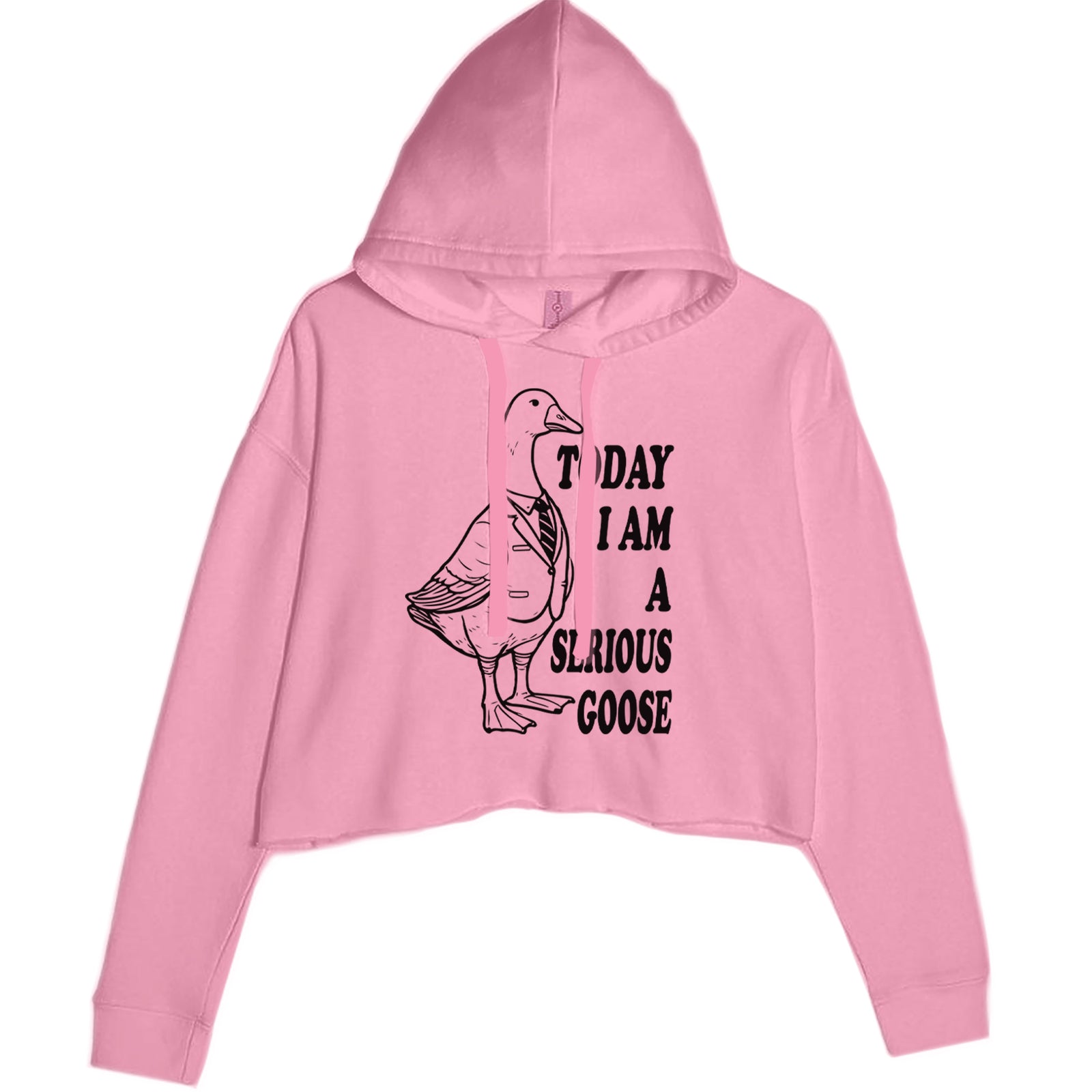 Today I Am A Serious Goose Cropped Hoodie Sweatshirt Lavender