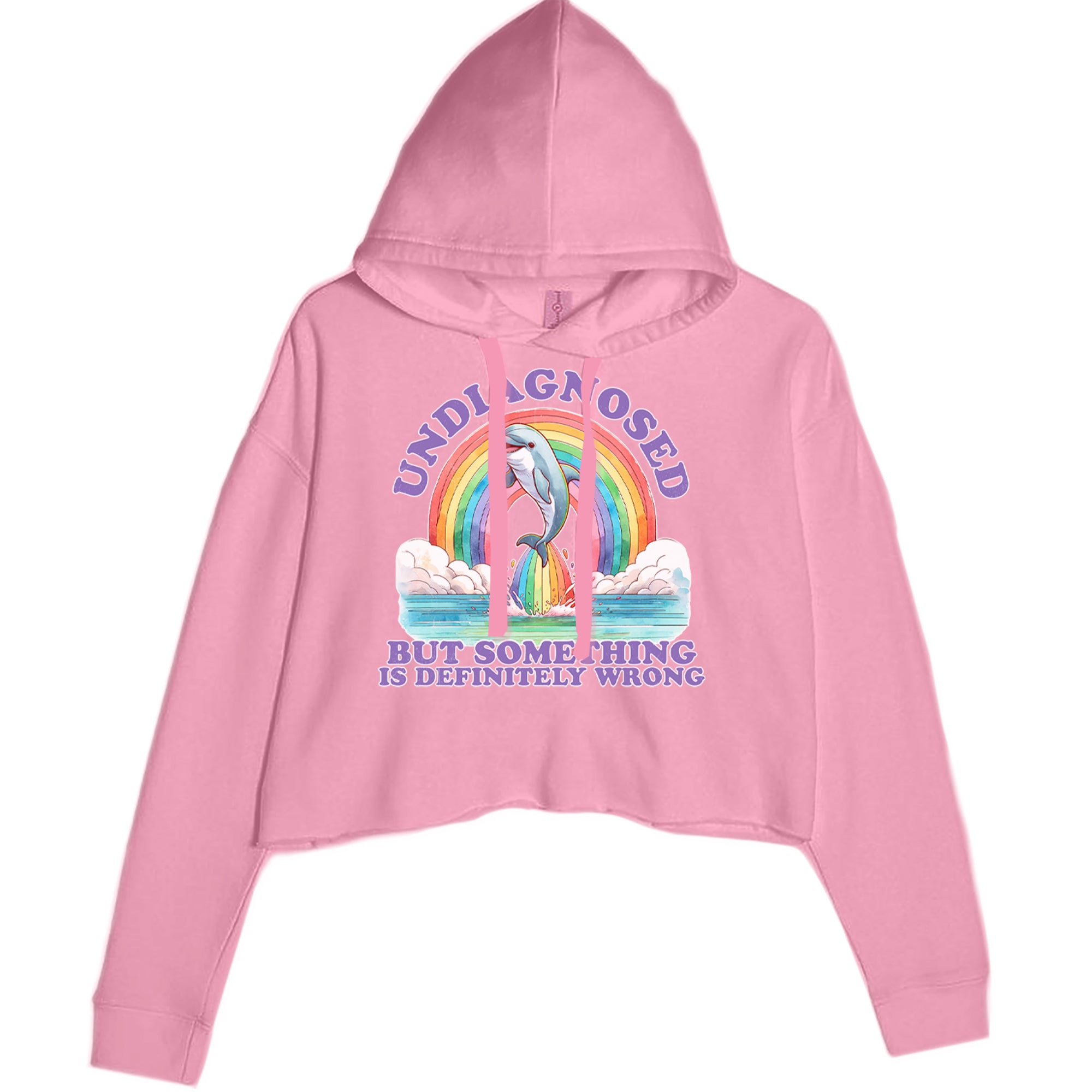 Undiagnosed But Something Is Definitely Wrong Cropped Hoodie Sweatshirt Mauve