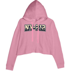 New York City 212 Area Code Skyline  Cropped Hoodie Sweatshirt Mauve